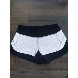 Lululemon Speed Shorts Reflective Silver Black Running Size 4